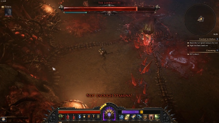 Boss potrafi wyrzucić przed siebie stado kolców, które nie tylko zabiorą Ci życie w trakcie ataku, ale również jeśli wpadniesz na nie później - The Lambach | Boss w grze Wolcen - Wolcen Lords of Mayhem - poradnik do gry