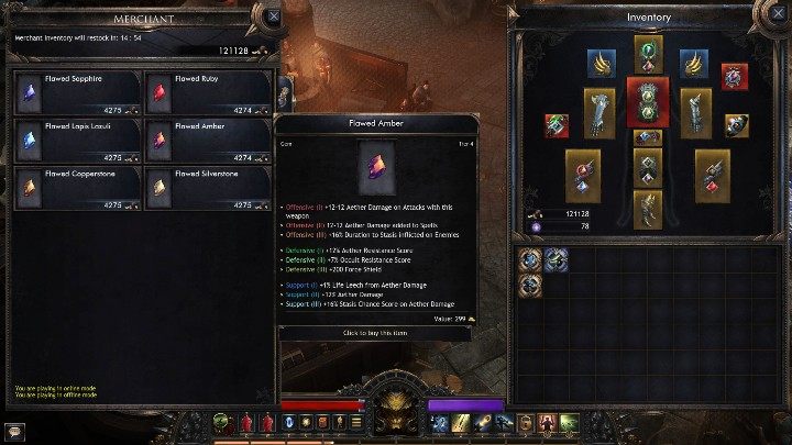 Klejnoty możesz zdobywać, podróżując po świecie gry, bądź zakupić je u kupca - System walki w Wolcen - Wolcen Lords of Mayhem - poradnik do gry