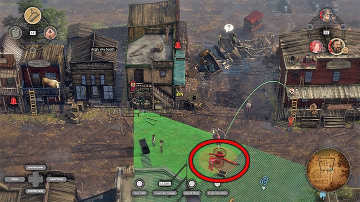 Dość problematyczne jest główne skrzyżowanie w miasteczku (M8,5) - Desperados 3: Zdobądź przebranie i znajdź McCoya, 8 Misja - solucja - Desperados 3 - poradnik do gry