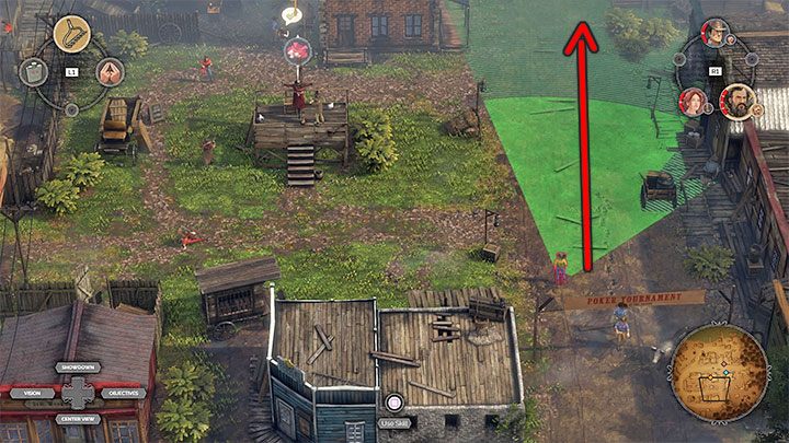 Pozyskanie przebrania dla Kate jest opcjonalne, ale nie powinieneś pomijać tego kroku, gdyż ułatwi ci ono eliminowanie przeciwników oraz przekradanie się pozostałymi bohaterami przez wrogie lokacje - Desperados 3: Zdobądź przebranie i znajdź McCoya, 8 Misja - solucja - Desperados 3 - poradnik do gry