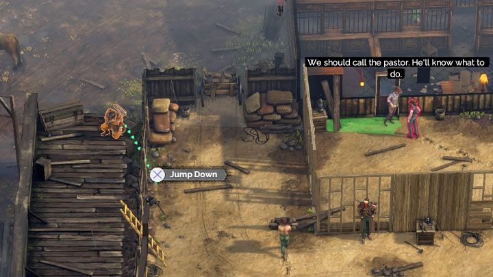 Drugi wariant to zainteresowanie się budynkiem w budowie, który sąsiaduje z boczną ścieżką (M8,12) - Desperados 3: Zdobądź przebranie i znajdź McCoya, 8 Misja - solucja - Desperados 3 - poradnik do gry