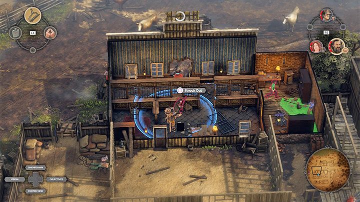 Wewnątrz budynku banku przebywa niestety Long Coat - Desperados 3: Zdobądź przebranie i znajdź McCoya, 8 Misja - solucja - Desperados 3 - poradnik do gry