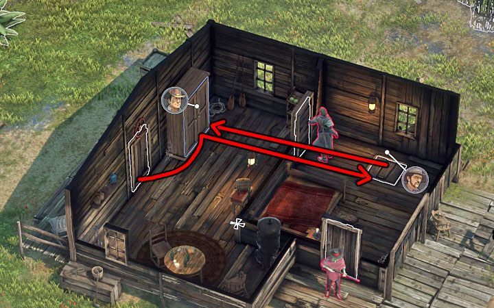 Do budynku (M9,2) najlepiej wejść zachodnimi drzwiami, gdyż przy południowym wejściu stacjonują dodatkowi wrogowie - Desperados 3: Uwolnij McCoya, 9 Misja - solucja, opis przejścia - Desperados 3 - poradnik do gry