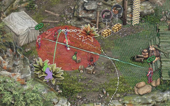 Miejsce zakończenia misji znajduje się w południowo-zachodniej części mapy (M9,20), obok stajni (M9,19) - Desperados 3: Ucieknij z mapy, 9 Misja - solucja, opis przejścia - Desperados 3 - poradnik do gry