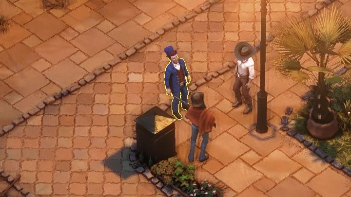 Raymond Irving przebywa na terenie domu uciech (M10,2), przy czym nie chodzi tu o dach, na którym mogłeś pozyskać przebranie o Kate, tylko o główny dziedziniec (M10,5) - Desperados 3: Sprawdź 3 podejrzanych - solucja, opis przejścia - Desperados 3 - poradnik do gry