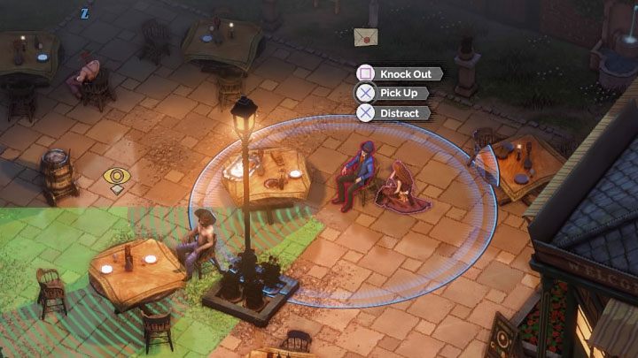 Zacznij po kolei eliminować wrogów z głównego placu oraz z obszaru sąsiadującgo z kawiarnią - odciągaj ich grając jako Kate lub przynajmniej flirtuj z nimi żeby zwracali się w inną stronę - Desperados 3: Sprawdź 3 podejrzanych - solucja, opis przejścia - Desperados 3 - poradnik do gry