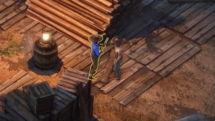 Ted ONeill jest brygadzistą pracującym na terenie Przystani 9 (M10,3) - Desperados 3: Sprawdź 3 podejrzanych - solucja, opis przejścia - Desperados 3 - poradnik do gry