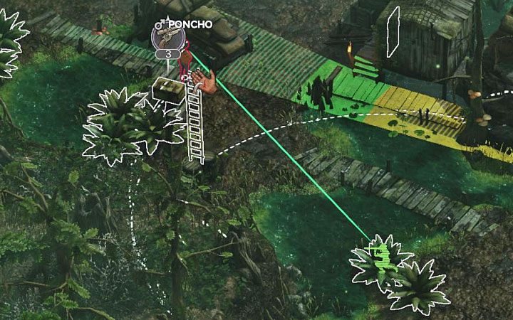 Zanim zajmiesz się tematem otwarcia klatek i odnalezienia Waynea twoi bohaterowie muszą dotrzeć do południowej części wioski (M11,12) - Desperados 3: Otwórz klatki, uwolnij Waynea, 11 Misja - solucja, opis przejścia - Desperados 3 - poradnik do gry