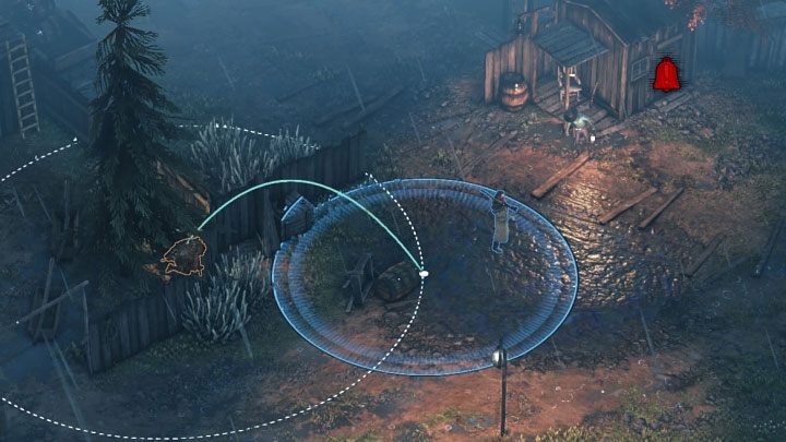 Czwarty Long Coat patroluje teren w pobliżu wejścia na ranczo (Ranch Entrance) zlokalizowanego pomiędzy wspomnianymi wcześniej dwoma wieżami snajperskimi (M5,11) - Desperados 3: Zabij Long Coats, 5 Misja - solucja, opis przejścia - Desperados 3 - poradnik do gry