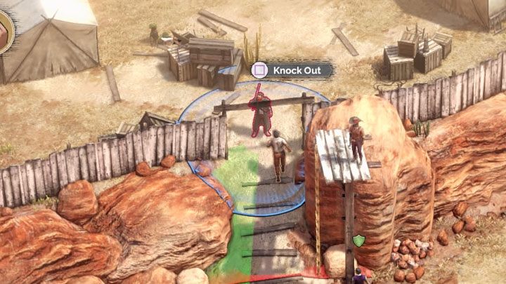 Po tym jak Isabelle wstępnie oczyści górny obóz zacznij sterować Hectorem - Desperados 3: Odzyskaj swój sprzęt - solucja, opis przejścia - Desperados 3 - poradnik do gry