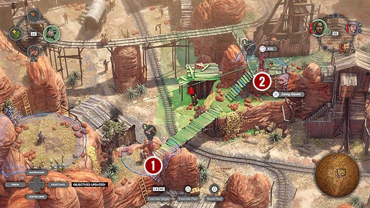 Podobnie powinieneś zachować się w przypadku drugiego przeciwnika Long Coat, tzn - Desperados 3: Przepchnij wagonik do bramy - solucja, opis przejścia - Desperados 3 - poradnik do gry