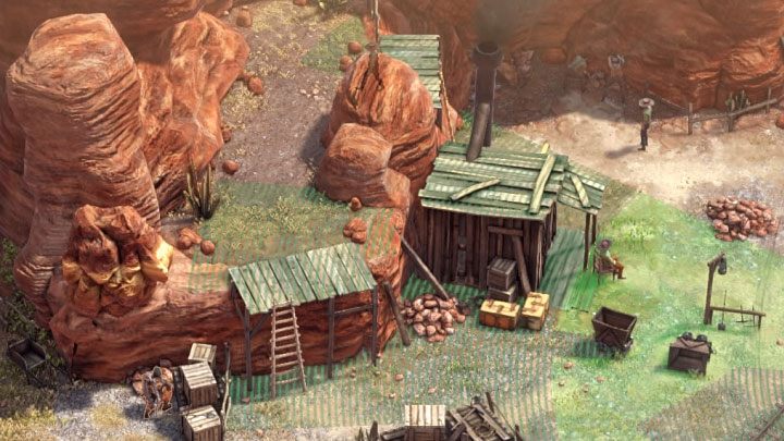 Obie opisane powyżej ścieżki łączą się w tym samym miejscu (M13,13) i na potrzeby oczyszczenia drogi dla wagonika wymagane będzie wyeliminowanie wszystkich lub prawie wszystkich okolicznych przeciwników - Desperados 3: Przepchnij wagonik do bramy - solucja, opis przejścia - Desperados 3 - poradnik do gry