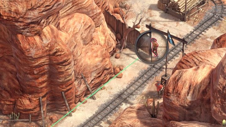 Na koniec zostaw sobie dwóch wartowników pilnujących przejścia do ostatniej części mapy - Desperados 3: Przepchnij wagonik do bramy - solucja, opis przejścia - Desperados 3 - poradnik do gry