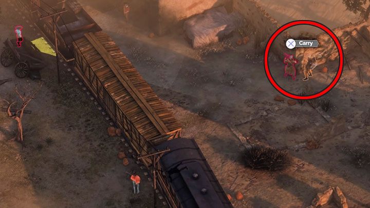 Kate i Sanchez rozpoczynają tę misję w południowej części mapy (M14,1) - Desperados 3: Zdobądź przebranie dla Kate - solucja, opis przejścia - Desperados 3 - poradnik do gry