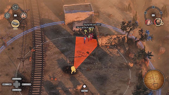 Powróć do okolicy, w której przebywał pierwszy Long Coat (M14,7) - Desperados 3: Zdobądź przebranie dla Kate - solucja, opis przejścia - Desperados 3 - poradnik do gry