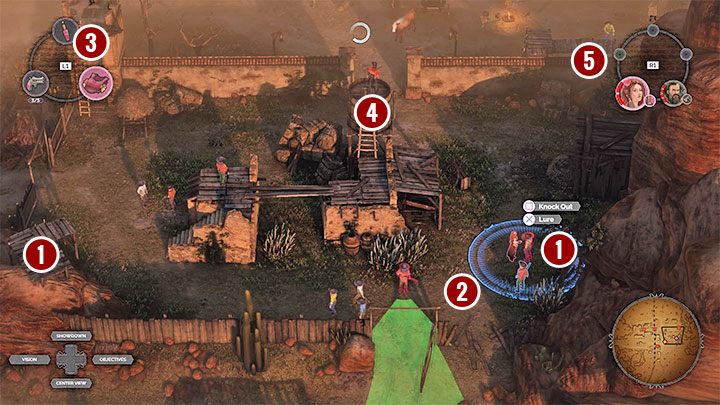 Ten wariant zakłada dotarcie do gospodarstwa (M14,5) po to żeby wypłoszyć bydło, które pobiegnie w stronę torów i uniemożliwi pociągowi kontynuowanie podróży - Desperados 3: Zablokuj tory kolejowe - solucja, opis przejścia - Desperados 3 - poradnik do gry