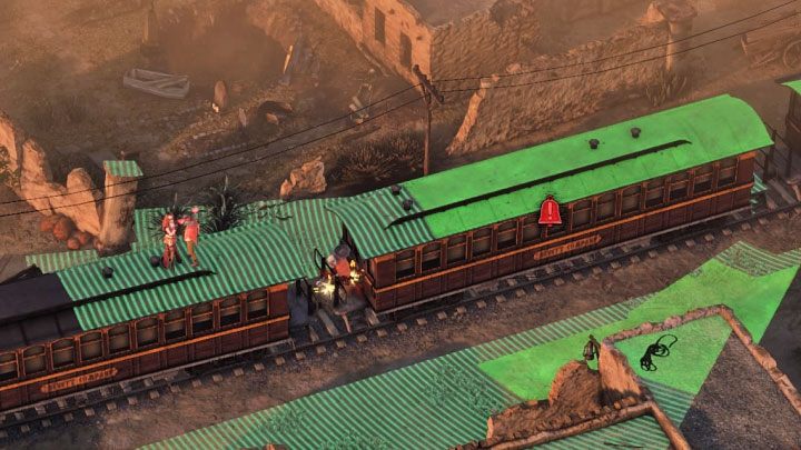 Szczególnie problematyczni mogą być bandyci stojący na dachach kolejnych wagonów - Desperados 3: Wejdź do pociągu - solucja, opis przejścia - Desperados 3 - poradnik do gry