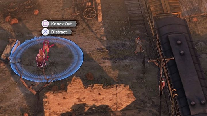 Najtrudniej będzie ci bezpiecznie zbliżyć się do wagonu powiązanego z opuszczeniem misji (M14,16), bo po okolicy tej podróżuje Long Coat i nawet Kate w przebraniu musi go unikać - Desperados 3: Wejdź do pociągu - solucja, opis przejścia - Desperados 3 - poradnik do gry