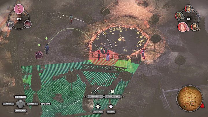 Po zabezpieczeniu wieży i tylnego obszaru możesz zajmować się eliminowaniem postaci przebywających na terenie przedniego ogrodu - Desperados 3: Odwróć uwagę gości fajerwerkami - solucja, opis przejścia - Desperados 3 - poradnik do gry