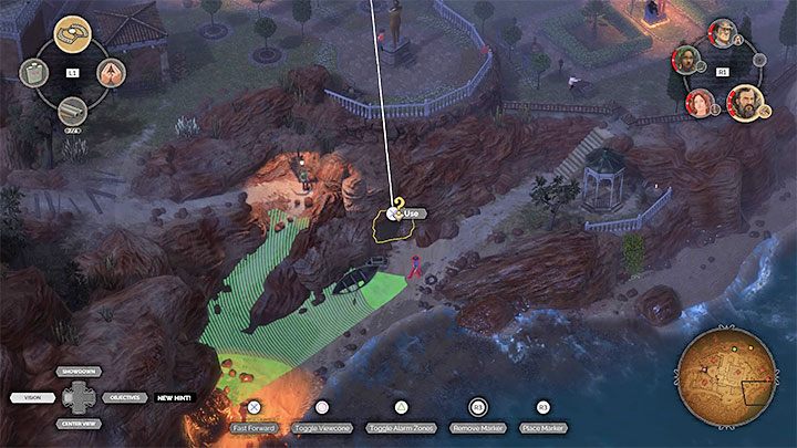 Przejście przez jaskinie pozwoli znaleźć się bohaterom po przeciwnej stronie ogrodów - miejsce to pokazuje powyższy obrazek - Desperados 3: Odwróć uwagę gości urządzeniem z ogrodów - solucja, opis przejścia - Desperados 3 - poradnik do gry