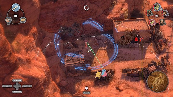 Kobieta, której można ukraść przebranie, przebywa w południowej części kanionu (M16,4) - Desperados 3: Zdobądź przebranie - solucja, opis przejścia - Desperados 3 - poradnik do gry