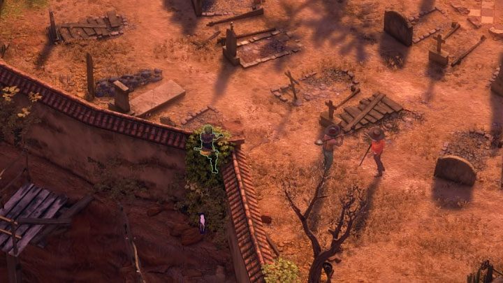 Na teren cmentarza możesz się przede wszystkim zakraść wspinając się po winoroślach - Desperados 3: Zabij Franka i jego ludzi - finałowy boss - solucja - Desperados 3 - poradnik do gry