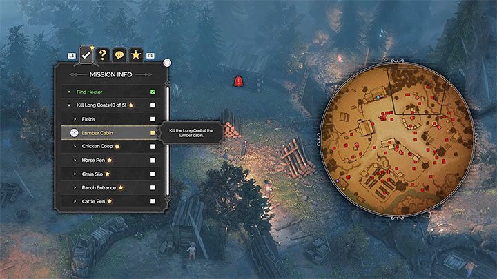 Zadanie zabicia Long Coats otrzymasz po tym jak dotrzesz do chatki przy wodzie (M5,2) i doprowadzisz do wypuszczenia z niej Sancheza - Desperados 3: 5 Misja - mapa, odznaki/wyzwania - Desperados 3 - poradnik do gry