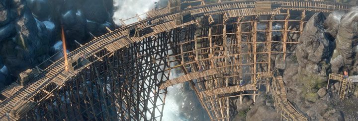 Misja 6 (The Bridge at Eagle Falls) rozgrywa się w lokacji z tytułowym mostem kolejowym i zadaniem bohaterów jest doprowadzenie do jego zniszczenia - Desperados 3: 6 Misja - mapa, odznaki/wyzwania - Desperados 3 - poradnik do gry