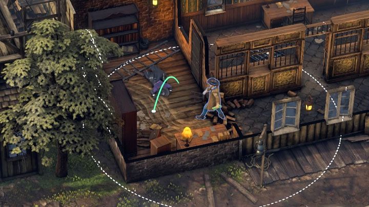 Z gotówką udaj się do budynku banku (M8,13) - Desperados 3: 8 Misja - mapa, odznaki/wyzwania - Desperados 3 - poradnik do gry