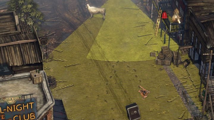 Wyzwania to powiązane jest z mechaniką pozostawiania śladów butów na błotnistym podłożu - Desperados 3: 8 Misja - mapa, odznaki/wyzwania - Desperados 3 - poradnik do gry