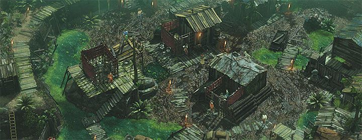 Misja 11 (Burn the Queen) rozgrywa się nocną porą i terenem działań są bagna - Desperados 3: 11 Misja - mapa, odznaki/wyzwania - Desperados 3 - poradnik do gry