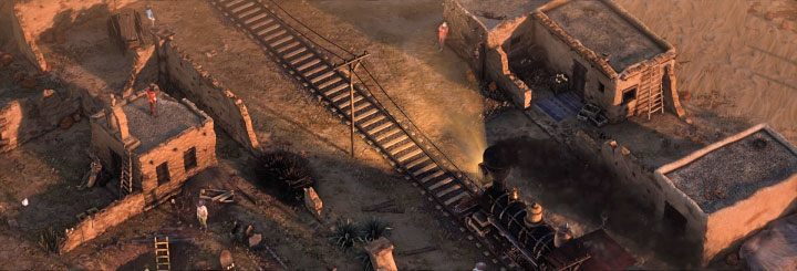 Misja 14 (The Wages of Pain) rozgrywana jest w stosunkowo niewielkiej lokacji, ale rozmieszczenie wielu przeciwników i specyfika głównych celów misji mogą poważnie utrudniać jej zaliczenie - Desperados 3: 14 Misja - mapa i odznaki/wyzwania - Desperados 3 - poradnik do gry