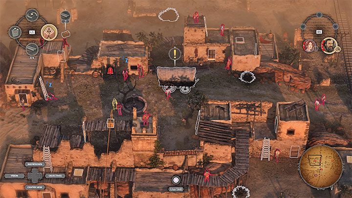 To oraz trzecie wyzwanie teoretycznie wzajemnie wykluczają się, gdyż możesz użyć tylko wozu lub tylko bydła do zablokowania torów kolejowych - Desperados 3: 14 Misja - mapa i odznaki/wyzwania - Desperados 3 - poradnik do gry