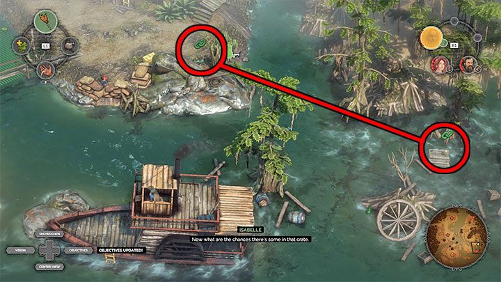 Jeśli nie chcesz czekać z odblokowaniem McCoya, to dopłyń do platformy z kurczakiem Isabelle - Desperados 3: Złote kurczaki, wszystkie lokacje - gdzie znaleźć? - Desperados 3 - poradnik do gry