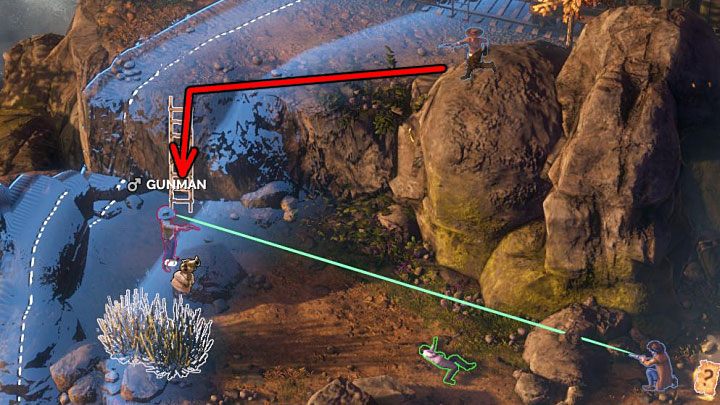 Docelowo dotrzesz do dwóch cywili ostrzeliwanych przez bandytę (M2,3) - Desperados 3: Uratuj McCoya, 2 Misja - solucja, opis przejścia - Desperados 3 - poradnik do gry