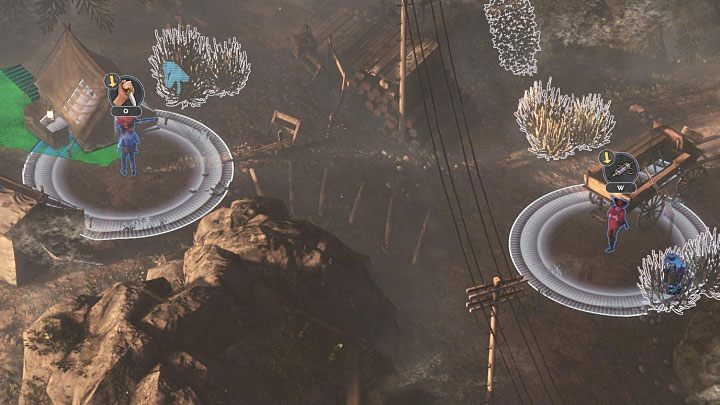 W północnej części mapy znajdują się rozstaje dróg (M2,15) i w okolicy przebywa w sumie 5 bandytów - Desperados 3: Zdobądź dynamit, 2 Misja - solucja, opis przejścia - Desperados 3 - poradnik do gry