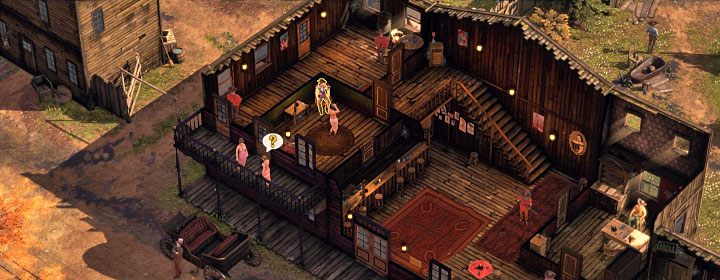 Wild Marge przesiaduje na piętrze lokalnego domu uciech, który znajduje się w zachodniej części miasta (M3,2) - Desperados 3: Zabij Wild Marge, 3 Misja - solucja, opis przejścia - Desperados 3 - poradnik do gry