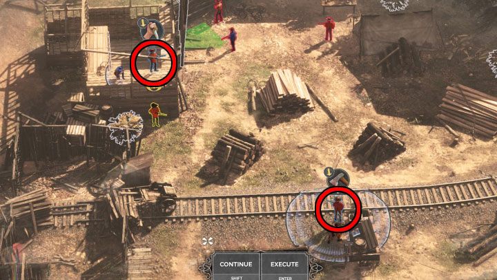 Po wejściu do budowanego domu użyj drabiny żeby dostać się na piętro - Desperados 3: Zabij McBanea, 3 Misja - solucja, opis przejścia - Desperados 3 - poradnik do gry