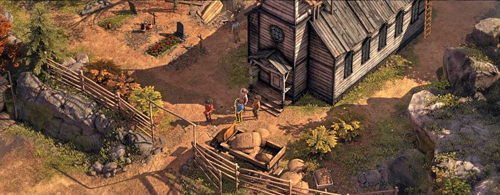 The Duke podróżuje północną ulicą Flagstone (M3,14) i co pewien czas powraca do kościoła zlokalizowanego na północnym krańcu mapy (M3,4) - Desperados 3: Zabij The Dukea i powróć do saloonu, 3 Misja - solucja - Desperados 3 - poradnik do gry