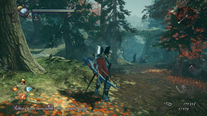Idź w górę po kamiennym moście, tam napotkasz kolejnego żołnierza - Tajemniczy zamek jednej nocy | Solucja NiOh 2 - NiOh 2 - poradnik do gry