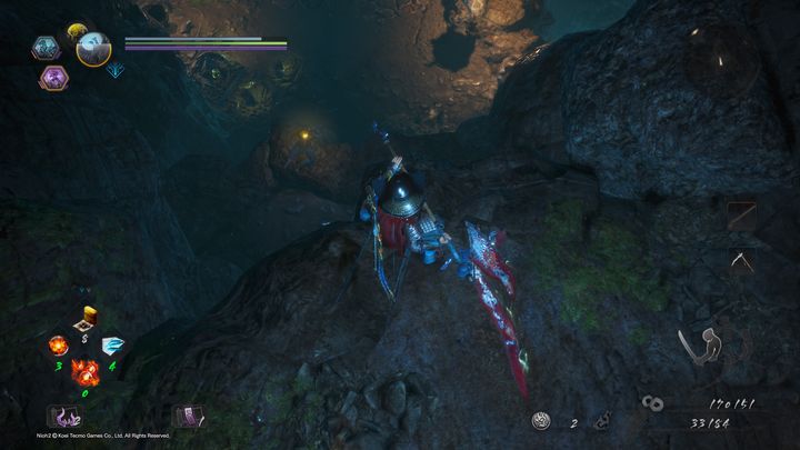 Zeskocz powoli na dół, aby nie otrzymać zbyt dużych obrażeń od upadku - Sanktuarium żmii | Solucja NiOh 2 - NiOh 2 - poradnik do gry