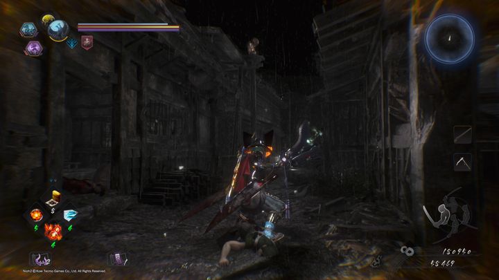 Idąc dalej, czekać na ciebie będą kolejni przeciwnicy, między innymi Gaki na dachu budynku, zestrzel go z bezpiecznej odległości - Ukryte potwory Okehazamy | Solucja NiOh 2 - NiOh 2 - poradnik do gry