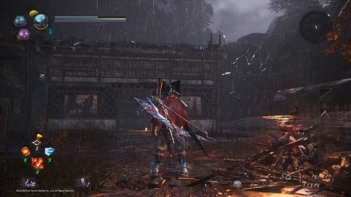 Po pokonaniu wszystkich udaj się po drabinie na górę i skręć w prawo - Ukryte potwory Okehazamy | Solucja NiOh 2 - NiOh 2 - poradnik do gry