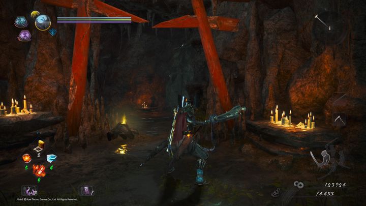 Ponadto, w tej lokacji co jakiś czas wystrzeliwuje piorun, który jeśli cię trafi, zostaniesz zestunowany na jakiś czas - Ukryte potwory Okehazamy | Solucja NiOh 2 - NiOh 2 - poradnik do gry