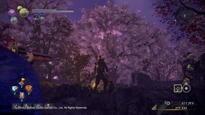 W tym przypadku warto zestrzelić po kolei wszystkich wrogów, gdyż dzieli cię od nich duży dystans - NiOh 2: Podziwianie kwiatów wiśni w Daigo, solucja - NiOh 2 - poradnik do gry
