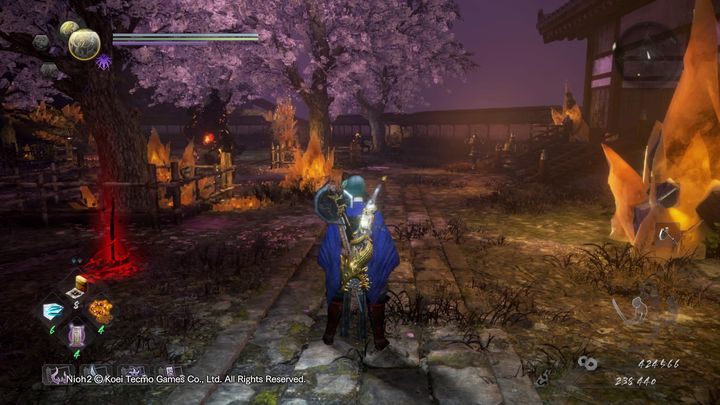 Na tym obszarze przyjdzie ci się zmierzyć z wieloma przeciwnikami, najgroźniejszym z nich jest między innymi jest Gozuki - NiOh 2: Podziwianie kwiatów wiśni w Daigo, solucja - NiOh 2 - poradnik do gry