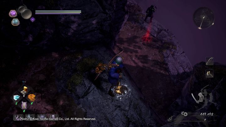 Skradaj się po cichu do przeciwnika, który stoi nad przepaścią, jest to Rokurokubi - NiOh 2: Podziwianie kwiatów wiśni w Daigo, solucja - NiOh 2 - poradnik do gry
