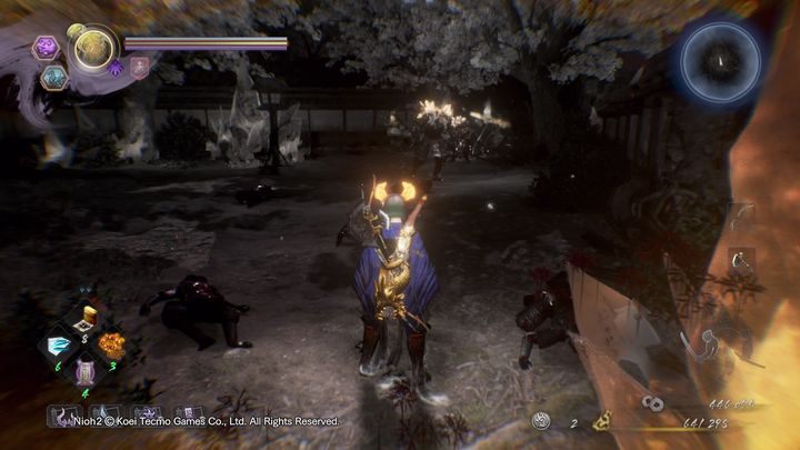 Obszaru pilnuje wojownik Magatsu oraz żołnierz Yokai - NiOh 2: Podziwianie kwiatów wiśni w Daigo, solucja - NiOh 2 - poradnik do gry