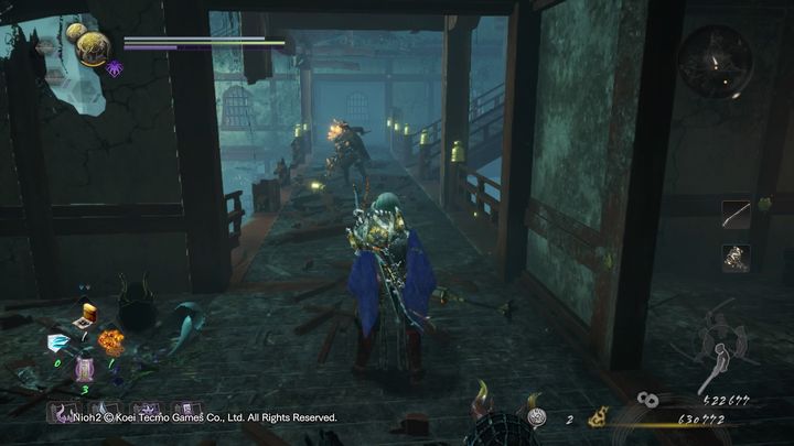 Jeśli nie zestrzeliłeś wcześniej żołnierza Yokai, to teraz będziesz musiał z nim walczyć na balkonie - NiOh 2: Punkt widzenia, solucja - NiOh 2 - poradnik do gry