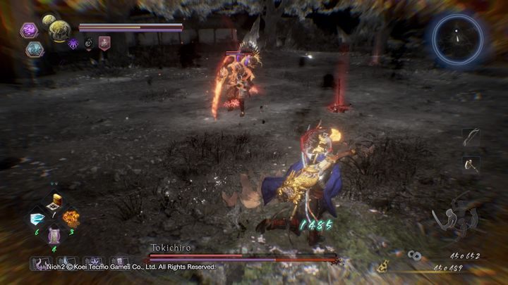 Walcząc z nim, najlepiej nie dawaj mu szans na zaatakowanie, gdyż jak w poprzedniej wersji, będzie się głównie zasłaniał mieczami i bronił, nie wykonując ataków - NiOh 2: Tokichiro (Finalna forma) - boss - NiOh 2 - poradnik do gry